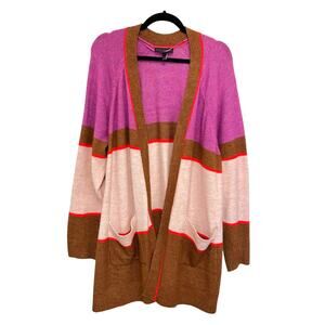 Lane Bryant Striped Open Front Cozy Cardigan Sweater Womens 22/24